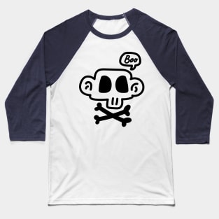 Funny Skeleton Head scream Boo Baseball T-Shirt